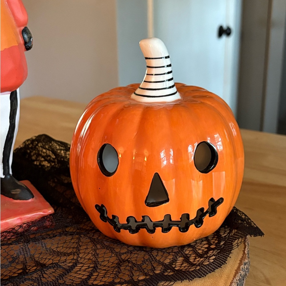 Orange Ceramic Pumpkin Decor